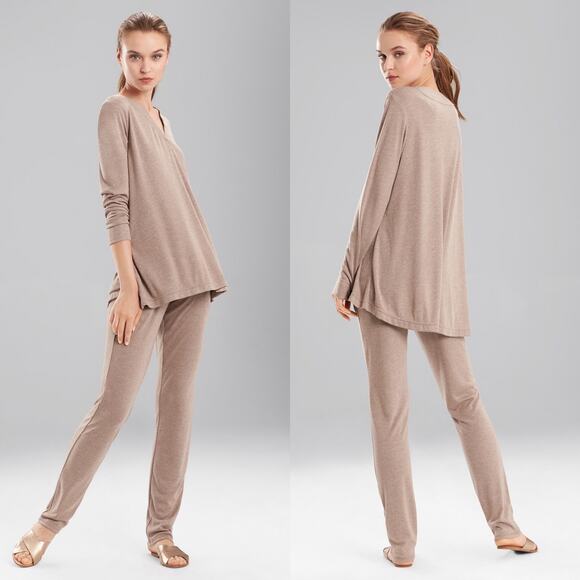 Natori Speckled Interlock Long Sleeve Top - Picture 1 of 8